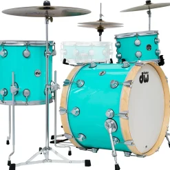 DW 3-Piece Collector's Series Santa Monica Shell Pack With Satin Chrome Hardware Sea Foam Green