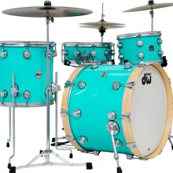 DW 4-Piece Collector's Series Santa Monica Shell Pack With Satin Chrome Hardware Sea Foam Green