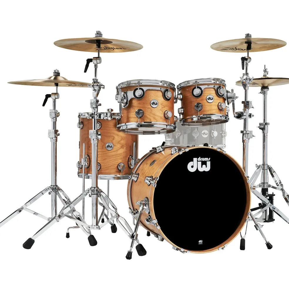 DW 4-Piece Collectors Series Cherry Shell Pack With Chrome Hardware Satin Natural