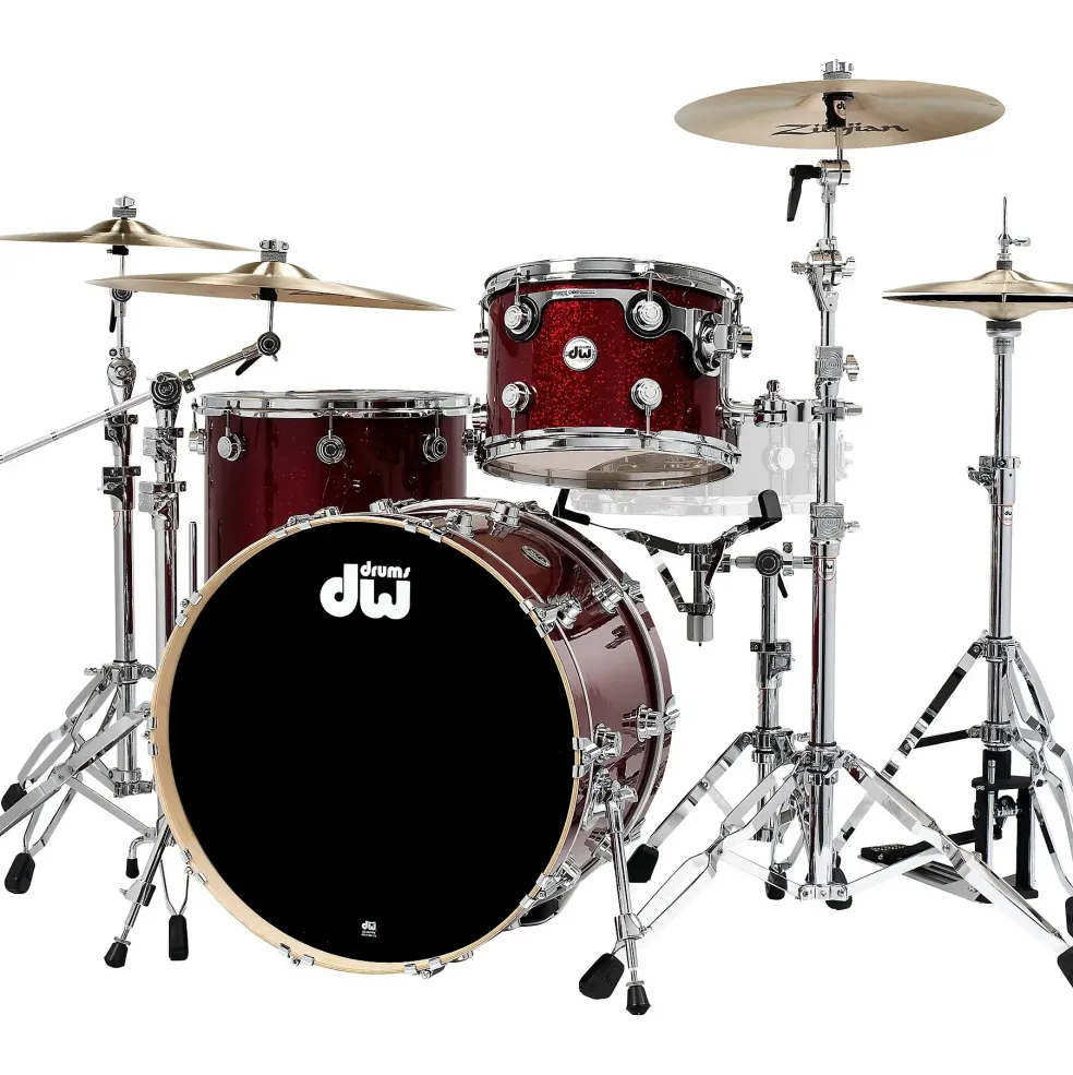 DW SSC Collector's Series 3-Piece FinishPly Shell Pack With Chrome Hardware Ruby Glass