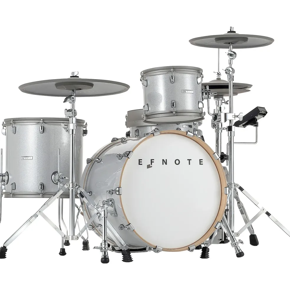 EFNOTE 7 Acoustic Designed Electronic Drum Set White Sparkle