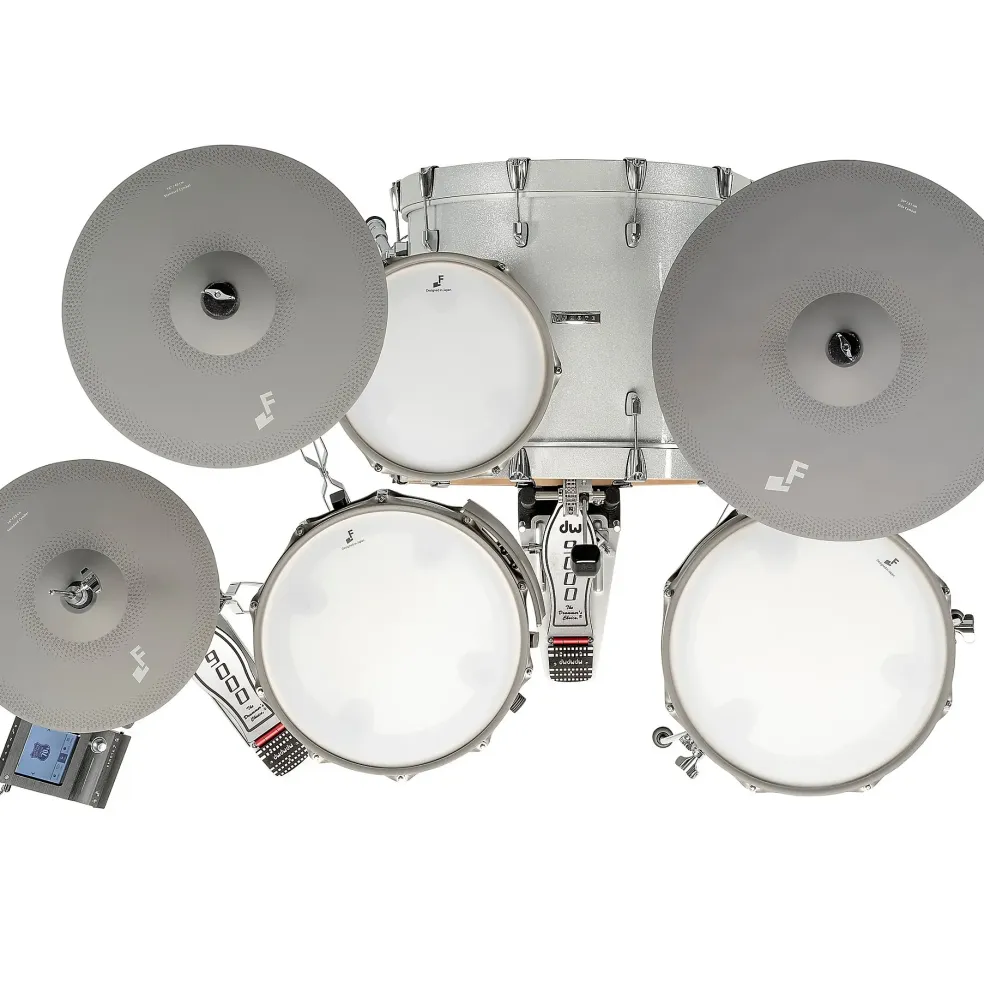EFNOTE 7 Acoustic Designed Electronic Drum Set White Sparkle