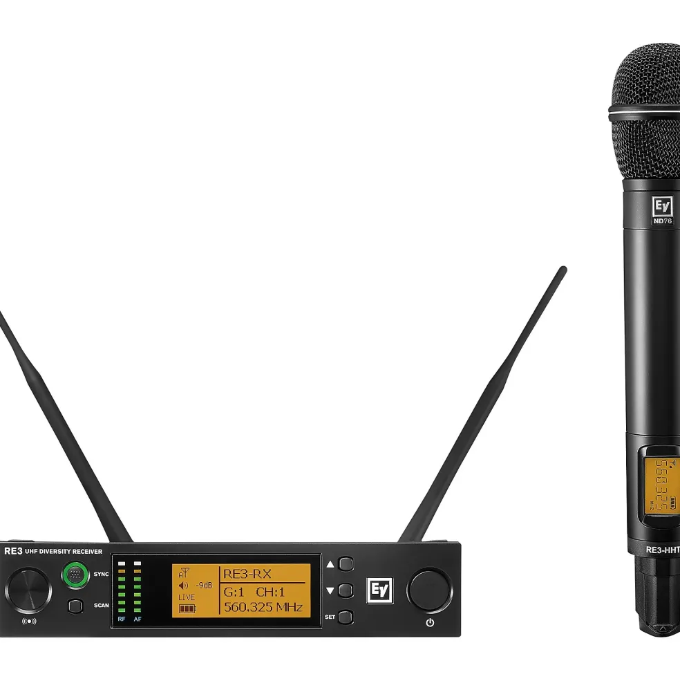 Electro-Voice RE3 Wireless Handheld Set With ND76 Dynamic Cardioid Vocal Microphone Head 653-663MHz 488-524 MHz