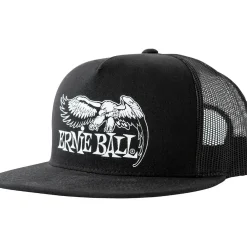 Ernie Ball Black Trucker Cap w/ Ernie Ball Eagle