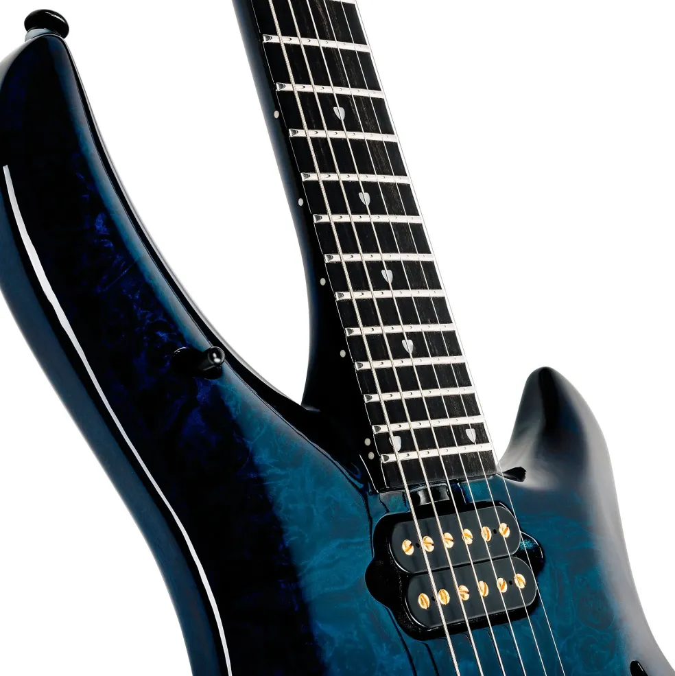 Ernie Ball Music Man John Petrucci BFR Majesty 6 Quilt Top Electric Guitar Blue Ink