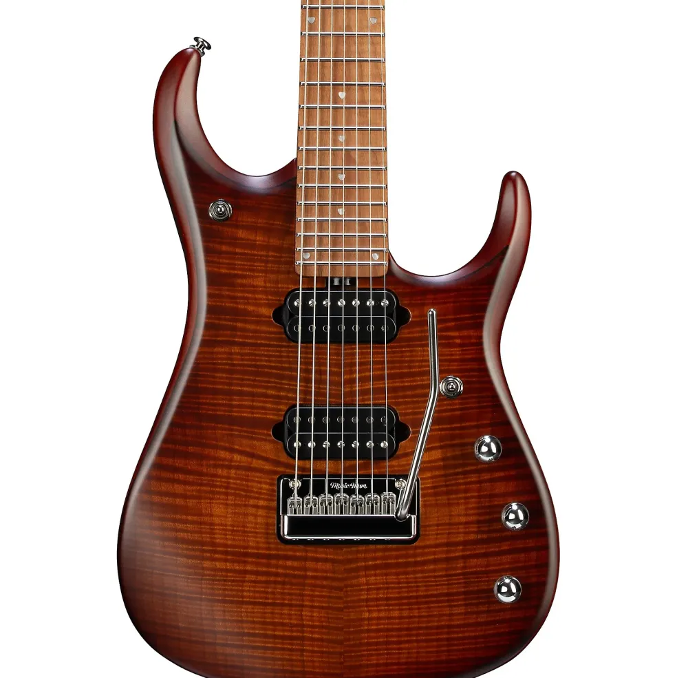 Ernie Ball Music Man JP15 Roasted Flame Maple Top 7-String Electric Guitar Sahara Burst