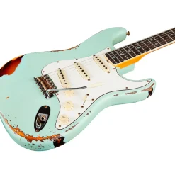 Fender Custom Shop 1967 Stratocaster Limited-Edition Heavy Relic Electric Guitar Aged Surf Green over 3-Color Sunburst
