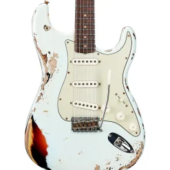 Fender Custom Shop '61 Stratocaster Heavy Relic Electric Guitar Super Faded Aged Sonic Blue over 3-Color Sunburst