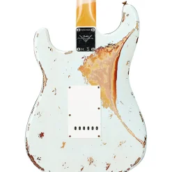 Fender Custom Shop '61 Stratocaster Heavy Relic Electric Guitar Super Faded Aged Sonic Blue over 3-Color Sunburst