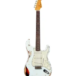 Fender Custom Shop '61 Stratocaster Heavy Relic Electric Guitar Super Faded Aged Sonic Blue over 3-Color Sunburst