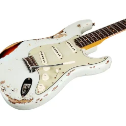 Fender Custom Shop '61 Stratocaster Heavy Relic Electric Guitar Super Faded Aged Sonic Blue over 3-Color Sunburst