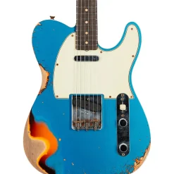 Fender Custom Shop 1960 Telecaster Custom Relic Electric Guitar Aged Lake Placid Blue over 3-Color Sunburst