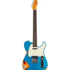 Fender Custom Shop 1960 Telecaster Custom Relic Electric Guitar Aged Lake Placid Blue over 3-Color Sunburst