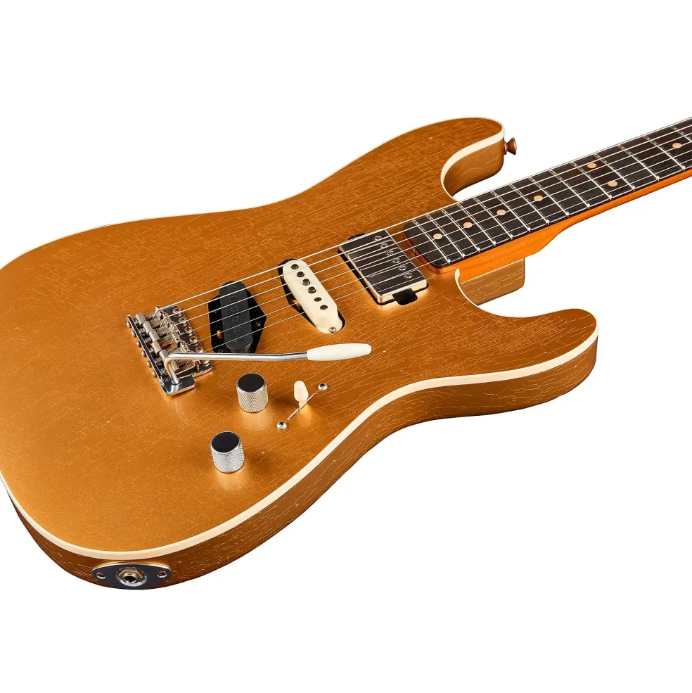 Fender Custom Shop Dealer Select Stratocaster HST Journeyman Electric Guitar Aged Aztec Gold