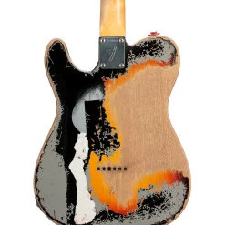 Fender Custom Shop Joe Strummer Telecaster Limited-Edition Electric Guitar Masterbuilt By Paul Waller Aged Black over 3-Color Sunburst