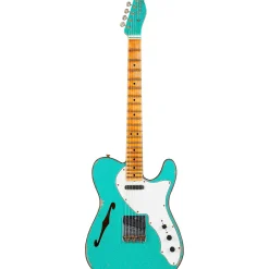 Fender Custom Shop Limited-Edition '60s Custom Telecaster Thinline Relic Maple Fingerboard Electric Guitar Aged Sea Foam Green Sparkle