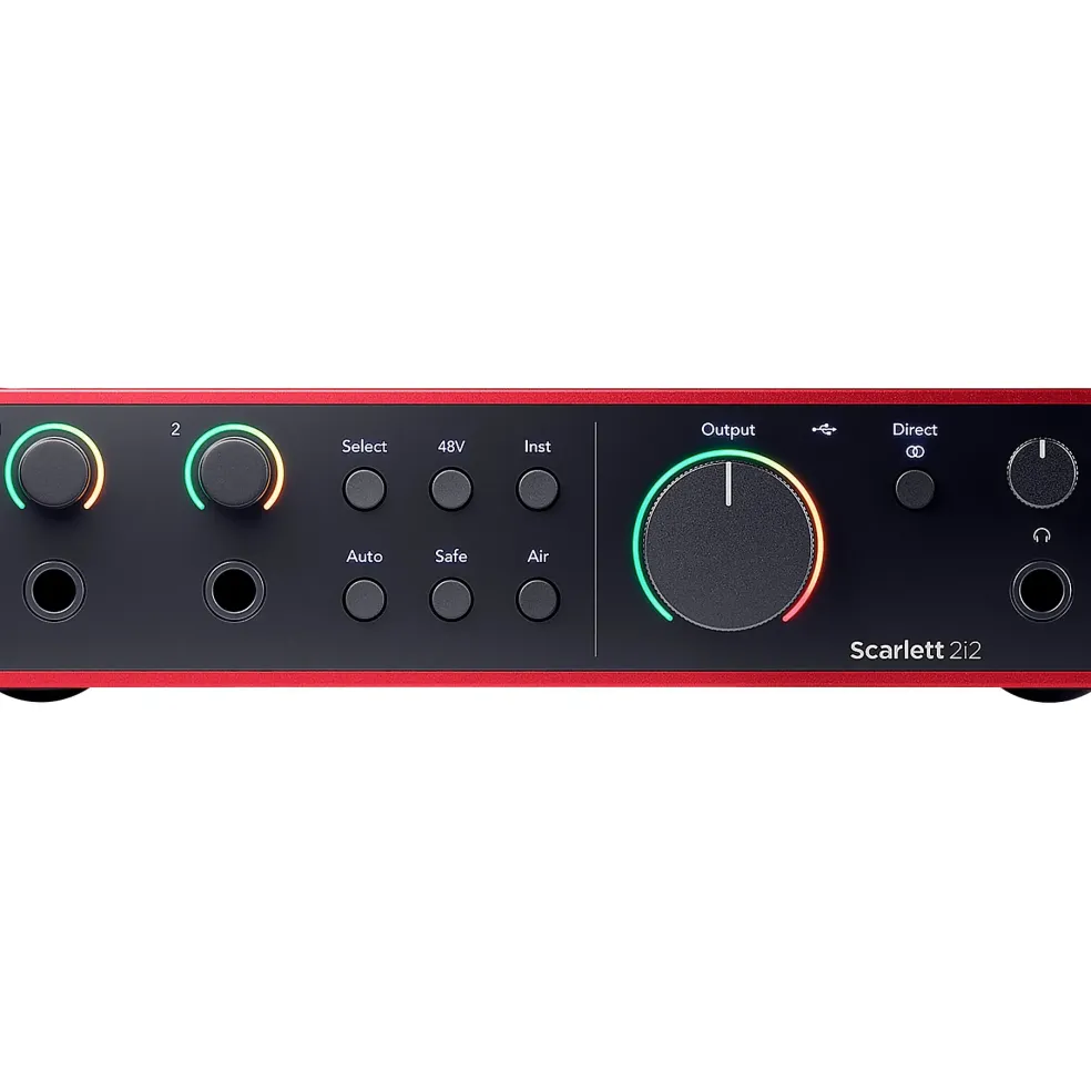 Focusrite Scarlett 2i2 Gen 4 with Yamaha HS Studio Monitor Pair Bundle (Stands & Cables Included) HS5