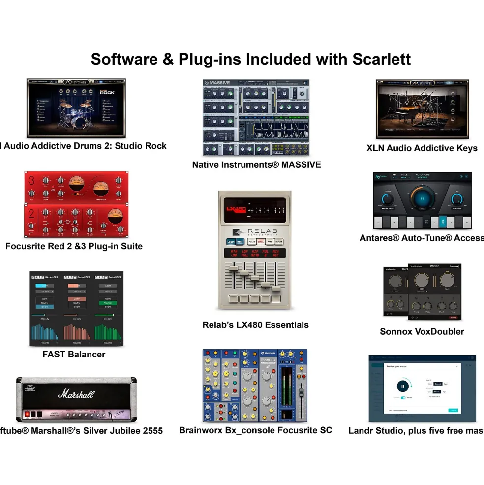 Focusrite Scarlett 2i2 Gen 4 with Yamaha HS Studio Monitor Pair Bundle (Stands & Cables Included) HS5