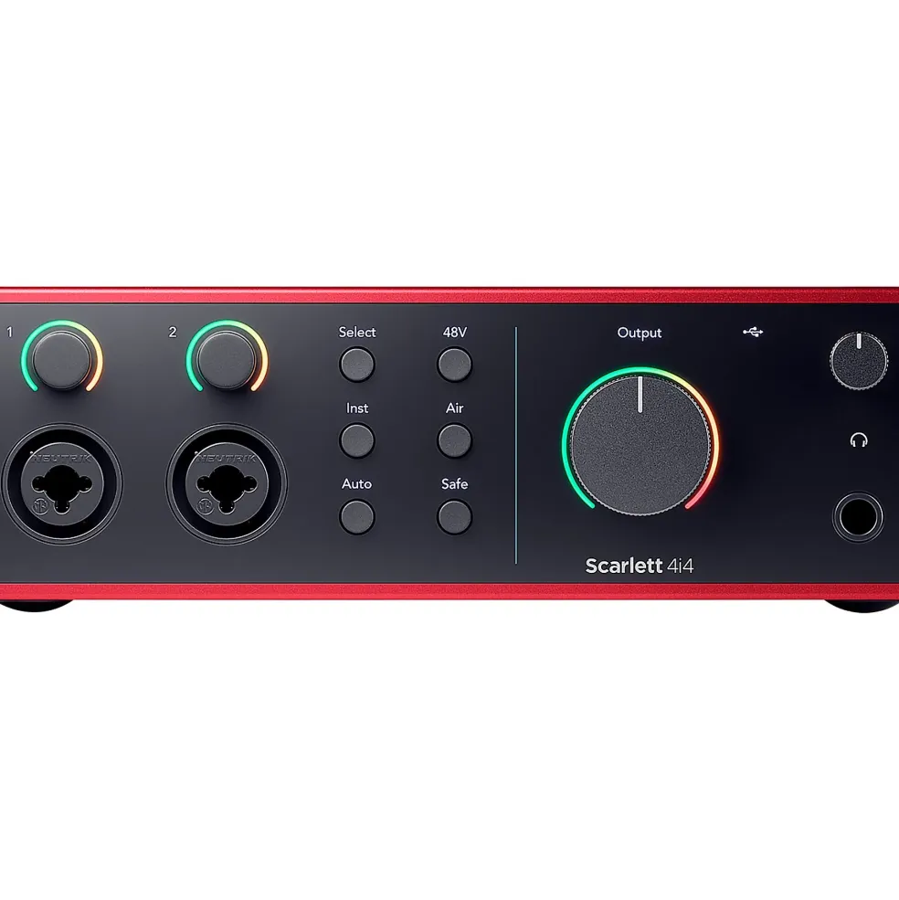 Focusrite Scarlett 4i4 Gen 4 with Yamaha HS Studio Monitor Pair Bundle (Stands & Cables Included) HS8