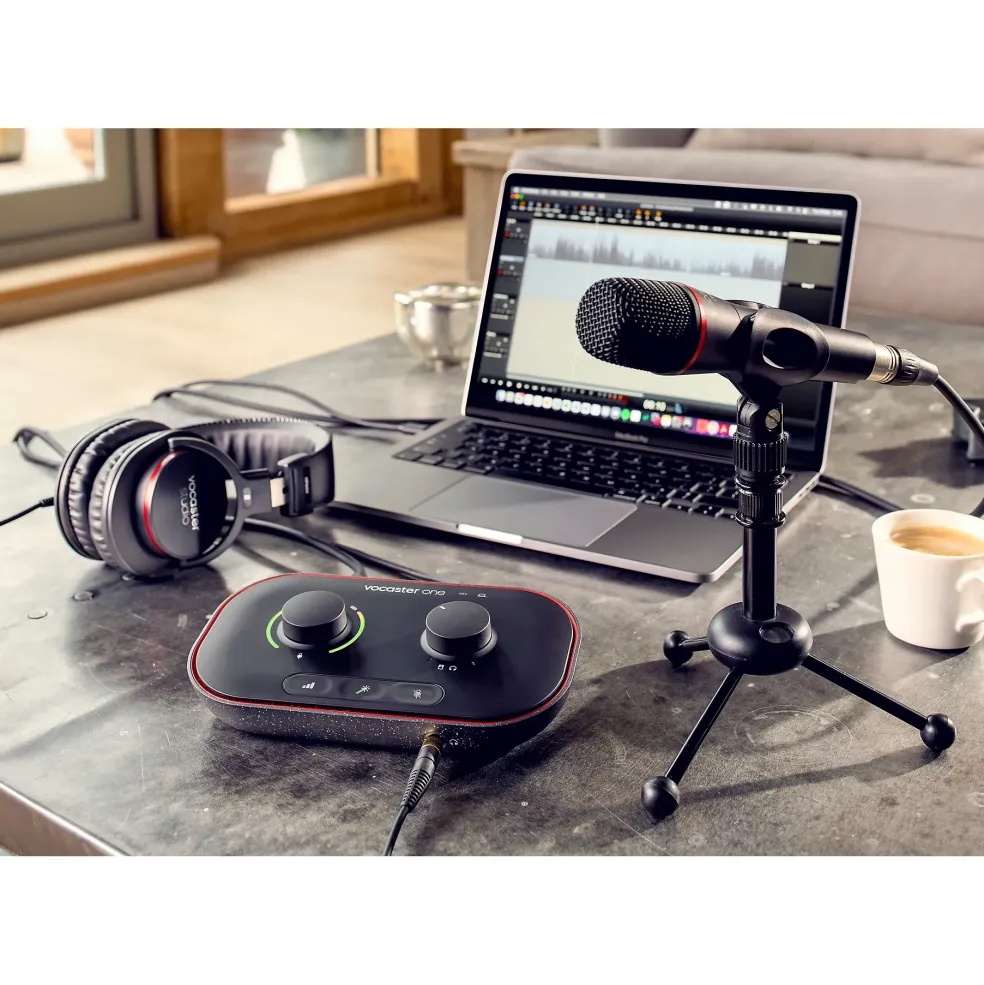 Focusrite Vocaster One Studio Essential Podcasting Bundle for Content Creation