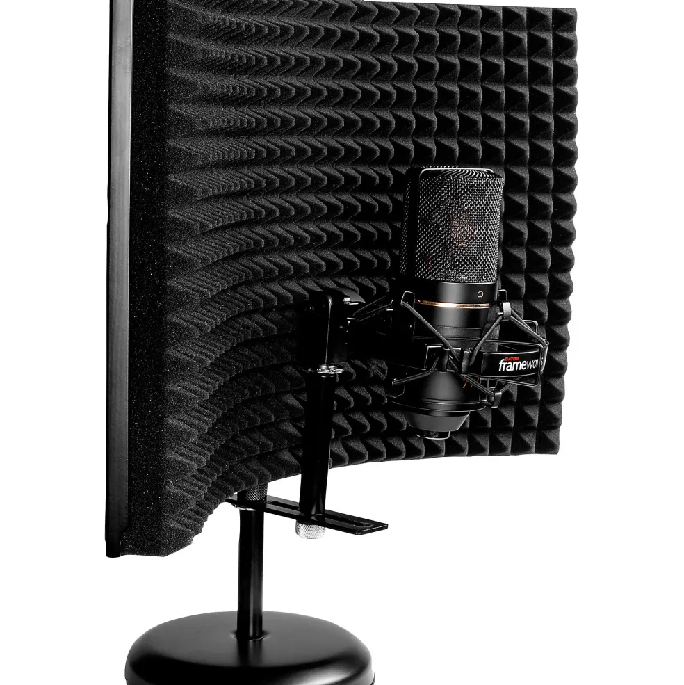 Gator GFW-MICISO1216 Portable Desktop 12 x 16" Microphone Isolation Shield with Round Base Stand