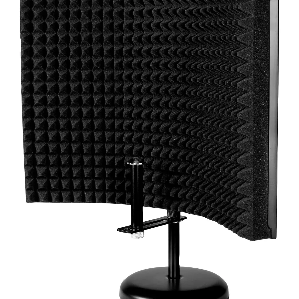 Gator GFW-MICISO1216 Portable Desktop 12 x 16" Microphone Isolation Shield with Round Base Stand