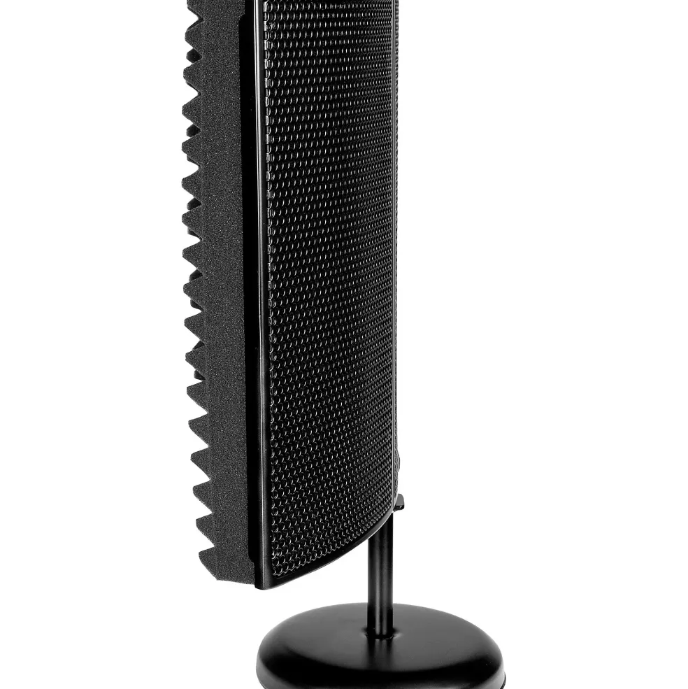 Gator GFW-MICISO1216 Portable Desktop 12 x 16" Microphone Isolation Shield with Round Base Stand