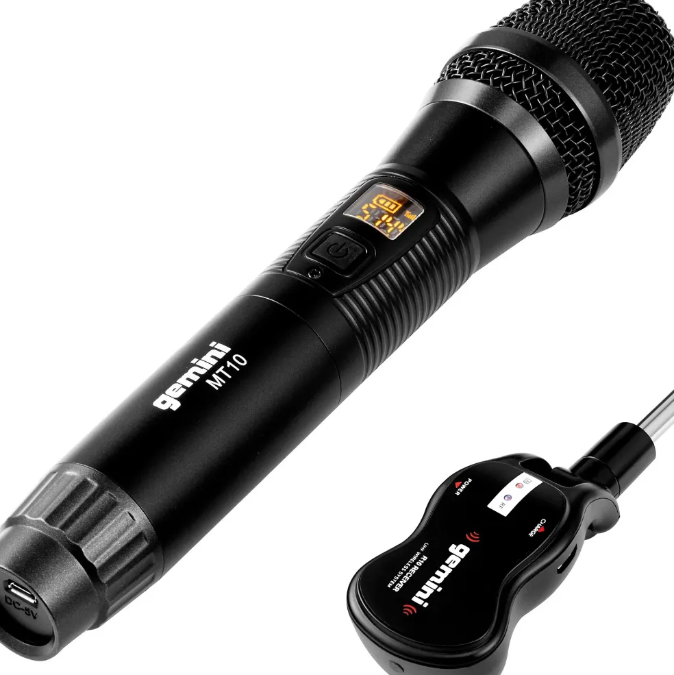 Gemini GMU-M100 Single HandHeld Wireless UHF Microphone System, 512-541.7mHz