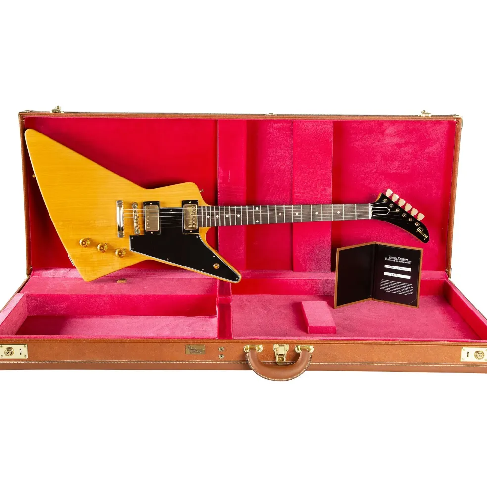 Gibson Custom 1958 Korina Explorer Black Pickguard Electric Guitar Natural
