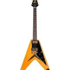 Gibson Custom 1958 Korina Flying V Black Pickguard Electric Guitar Natural