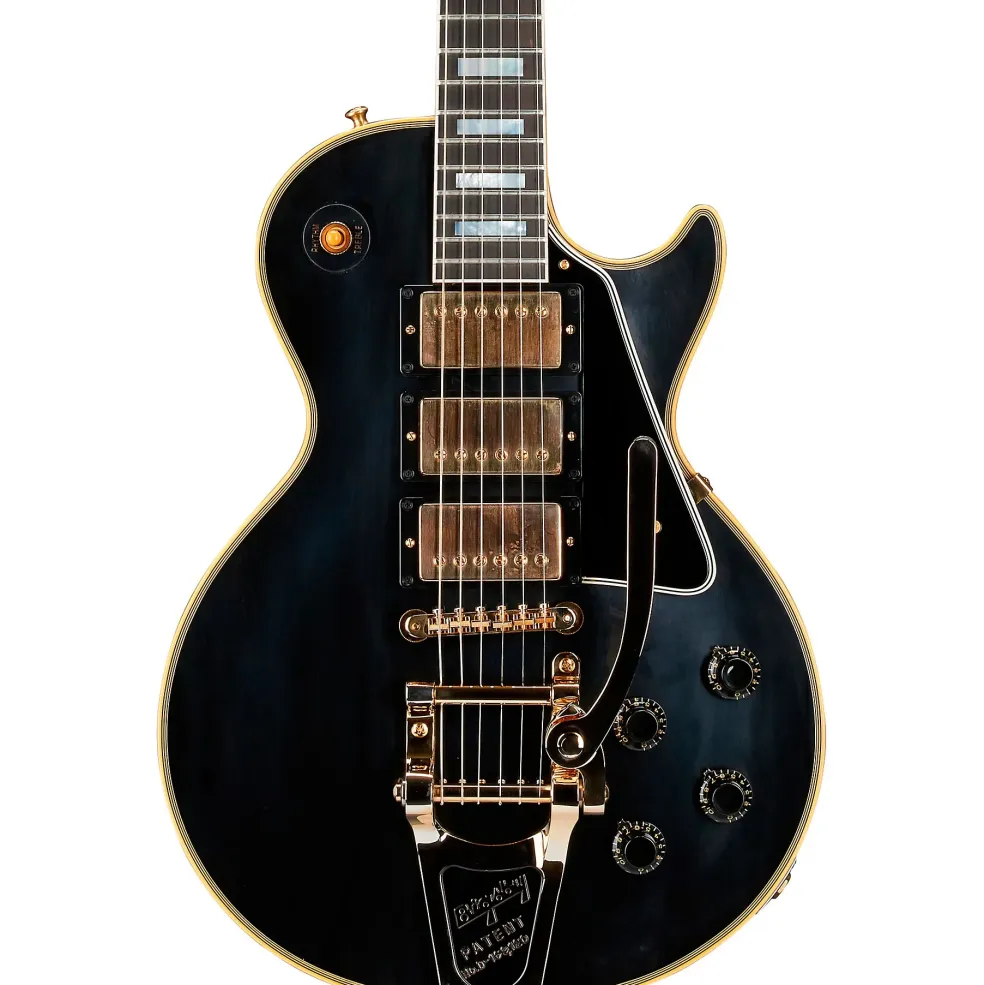 Gibson Custom 1957 Les Paul Custom Reissue 3-Pickup Bigsby VOS Electric Guitar Ebony