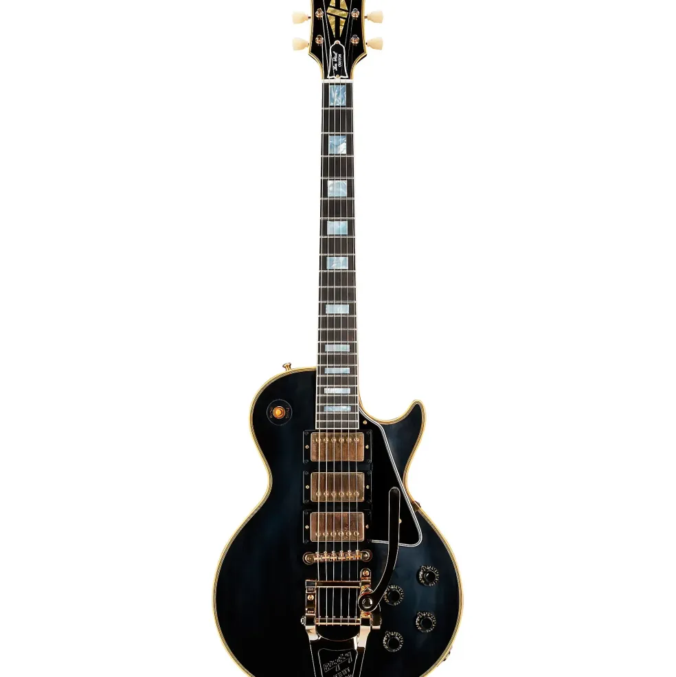 Gibson Custom 1957 Les Paul Custom Reissue 3-Pickup Bigsby VOS Electric Guitar Ebony