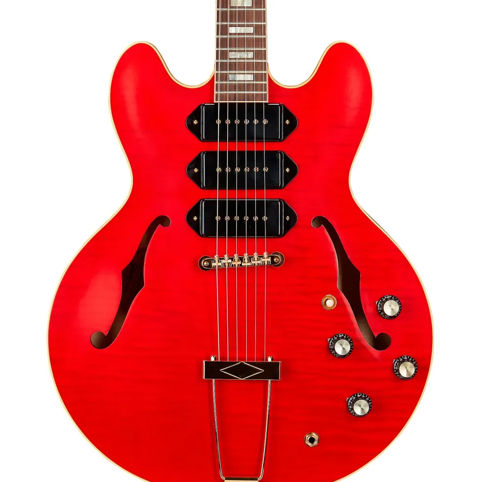 Gibson Custom M2M 1964 ES-335 Figured P-90 VOS Semi-Hollow Electric Guitar Transparent Cherry