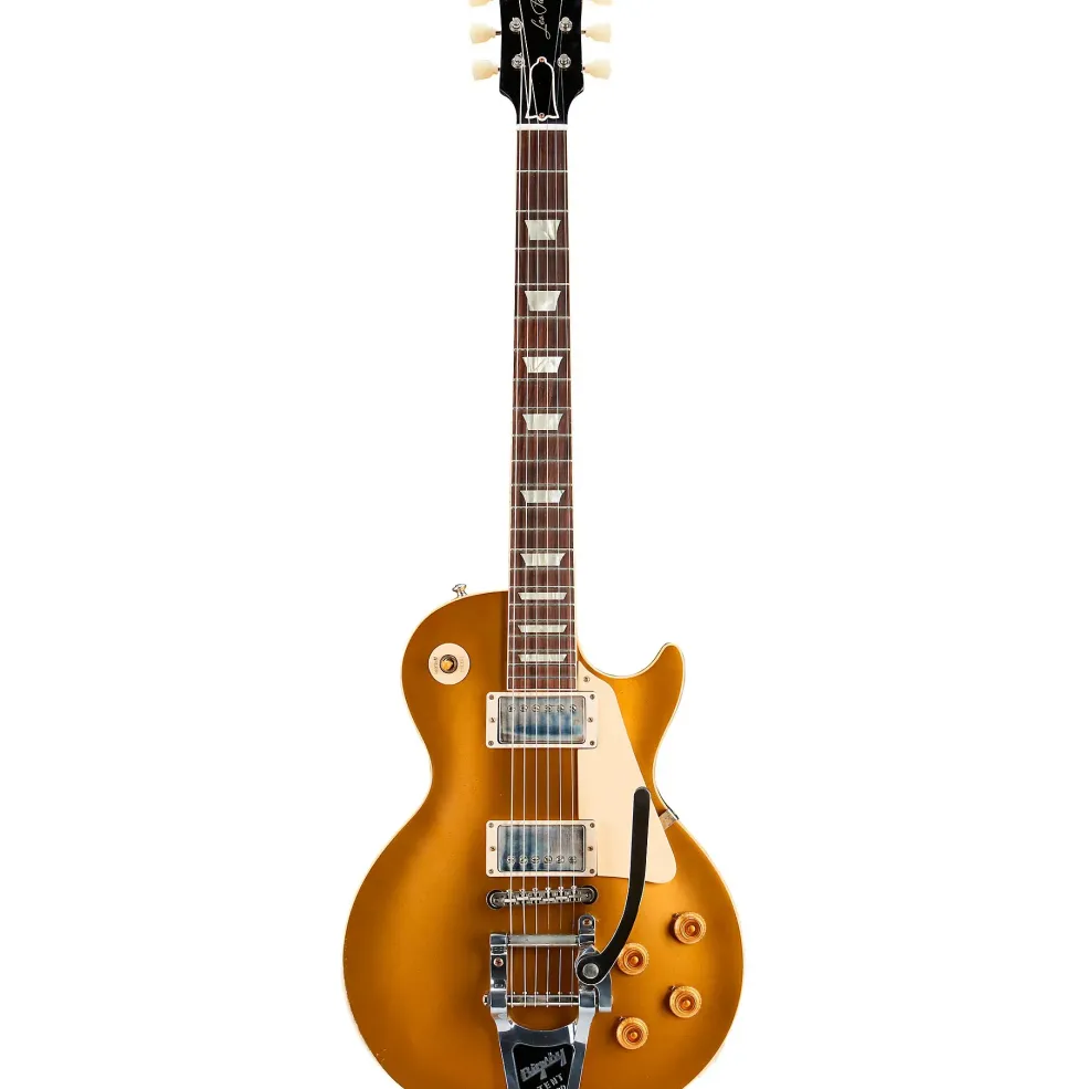 Gibson Custom Murphy Lab '57 Les Paul All-Gold Light Aged With Bigsby Electric Guitar Gold Top