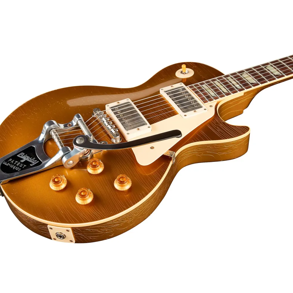 Gibson Custom Murphy Lab '57 Les Paul All-Gold Light Aged With Bigsby Electric Guitar Gold Top