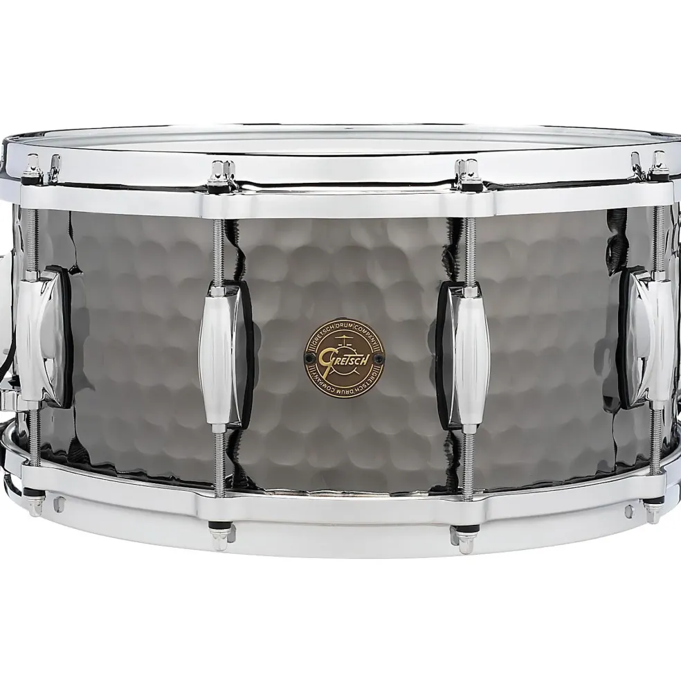 Gretsch Drums Hammered Black Steel Snare 14 x 6.5 in.