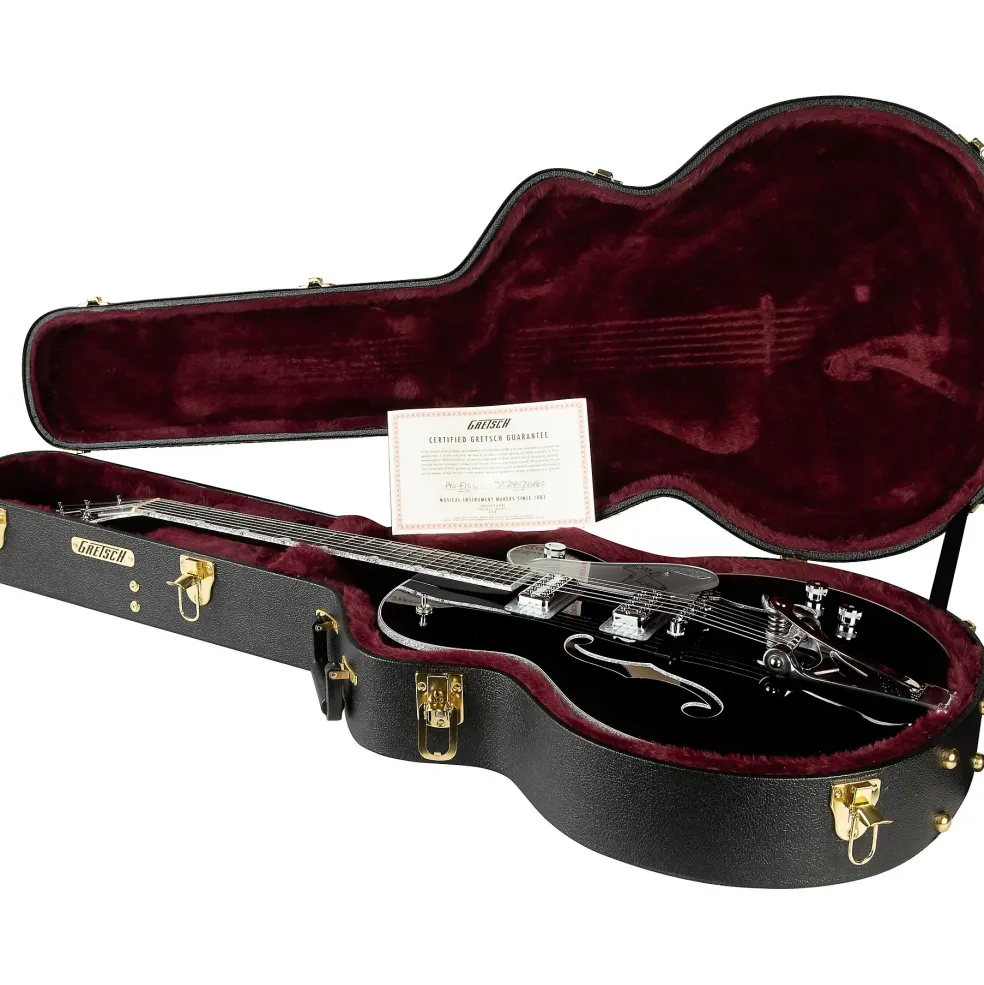 Gretsch Guitars Falcon Hollow Body with String-Thru Bigsby Electric Guitar Black