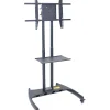 H. Wilson Luxor Adjustable Flat Panel Cart with Shelf and Rotating Mount