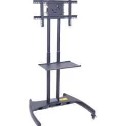 H. Wilson Luxor Adjustable Flat Panel Cart with Shelf
