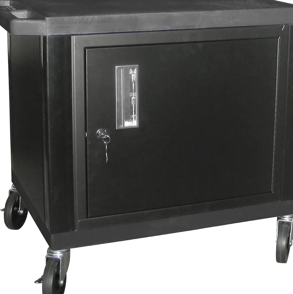H. Wilson Tuffy Plastic 26" 2-Shelf Cart/Cabinet 26 Black