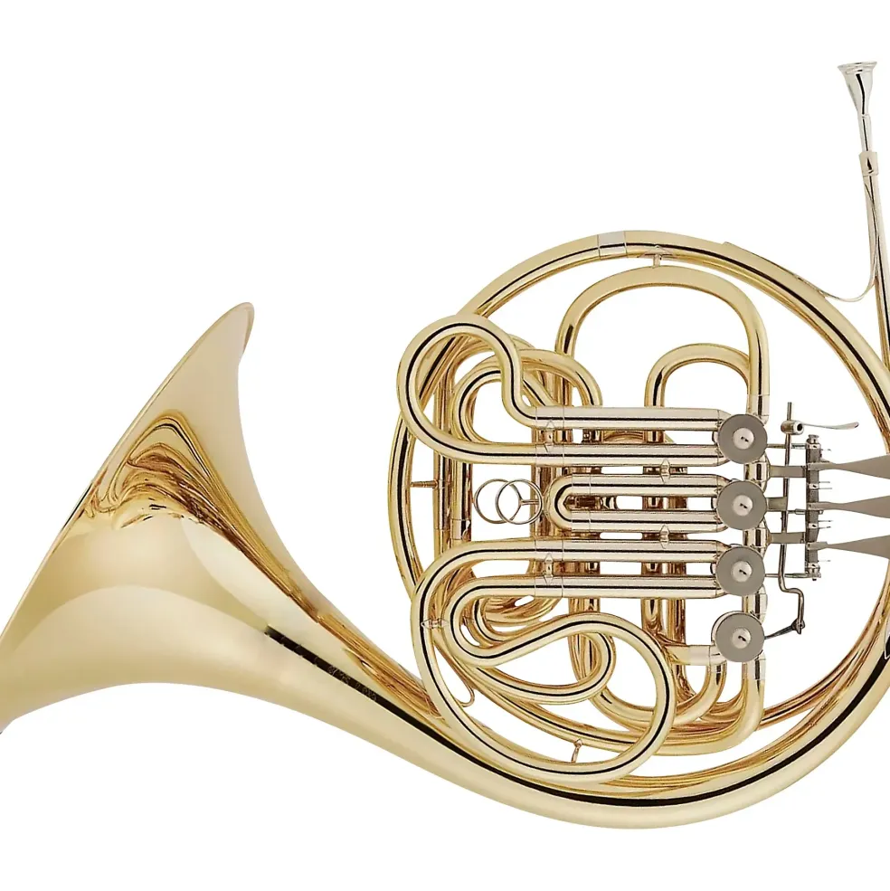 Hans Hoyer 801 Geyer Style Series Double Horn with Mechanical Linkage and Fixed Bell Lacquer Fixed Bell