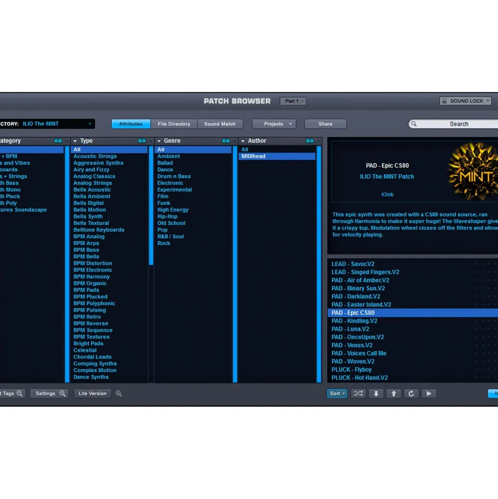 Ilio The Mint - Patch Library for Omnisphere 2