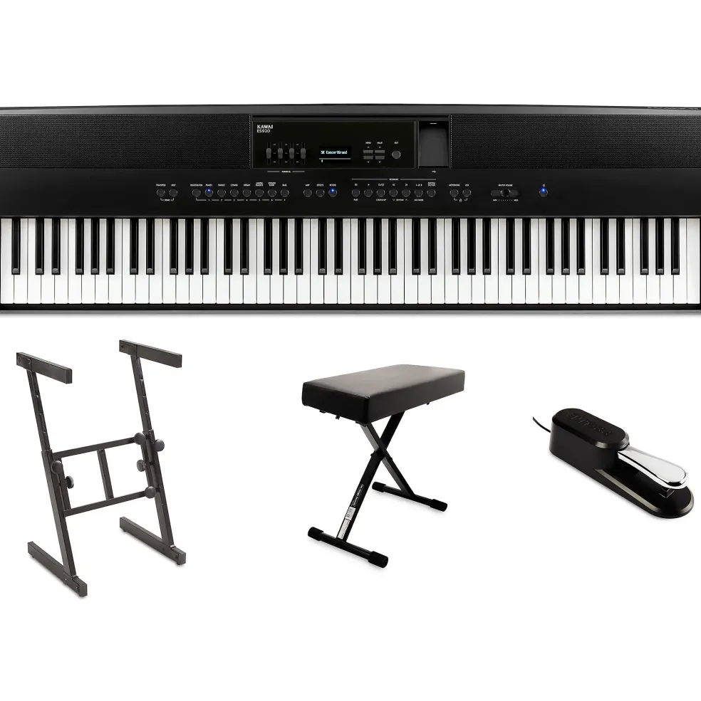 Kawai ES920 Digital Piano Essentials Bundle Black Black