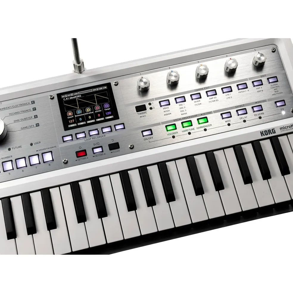 KORG microKORG 2 Keyboard Synthesizer & Vocoder Limited Edition White