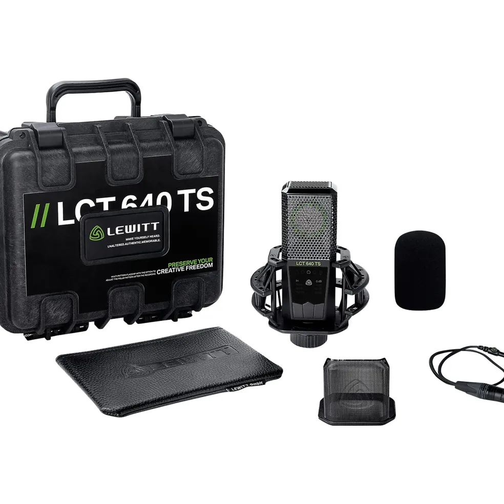 LEWITT LCT 640 TS Multi-Pattern Large-Diaphragm Condenser Microphone With Shockmount Black