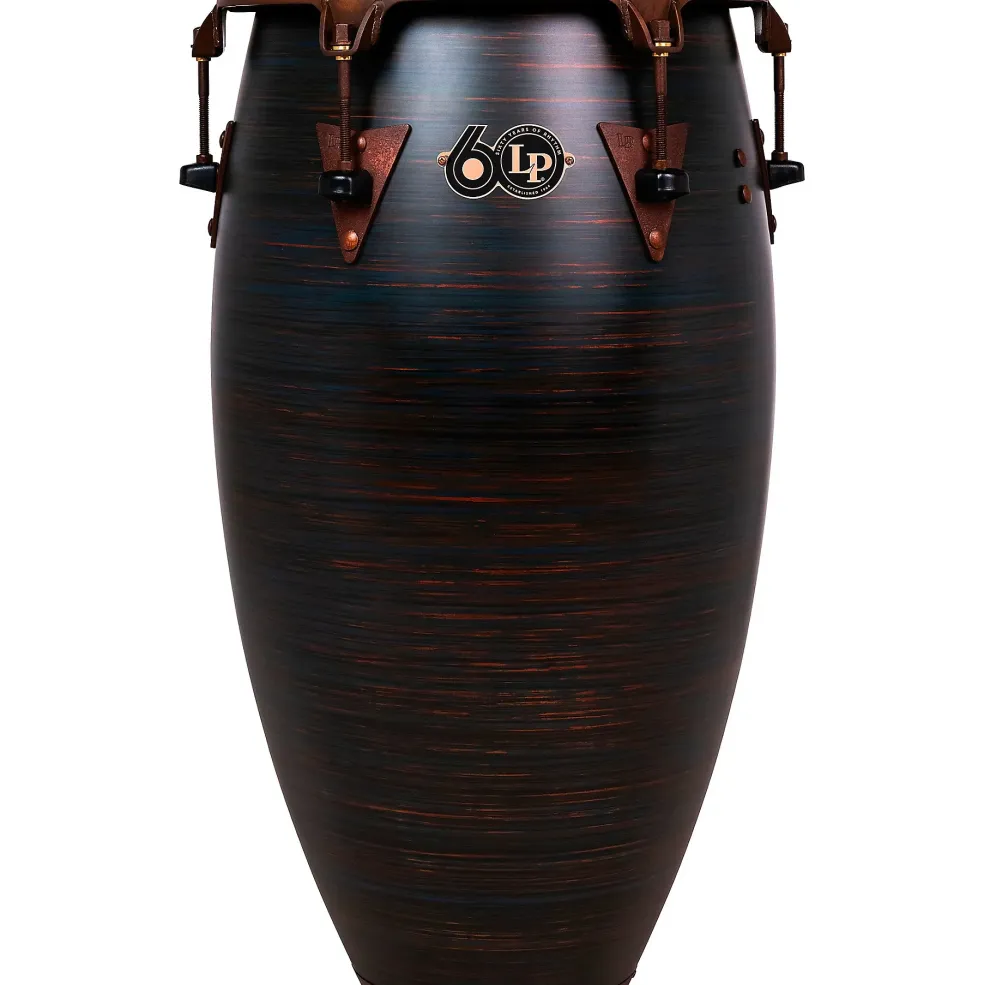 LP LP 60th Anniversary Top Tuning Fiberglass Conga with Rustic Bronze Hardware 12.50 in. Roasted Hazel Finish