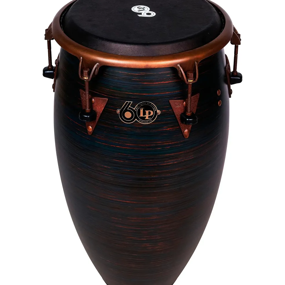 LP LP 60th Anniversary Top Tuning Fiberglass Conga with Rustic Bronze Hardware 12.50 in. Roasted Hazel Finish