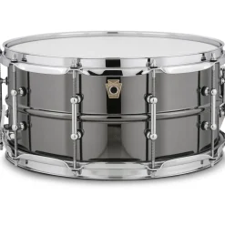 Ludwig Black Beauty Snare Drum With Tube Lugs and Road Runner Bag