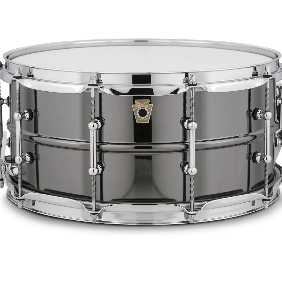 Ludwig Black Beauty Snare Drum With Tube Lugs and Road Runner Bag