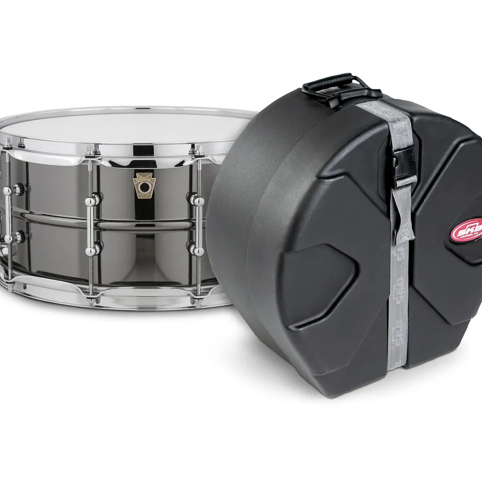 Ludwig Black Beauty Snare Drum With Tube Lugs and SKB Case